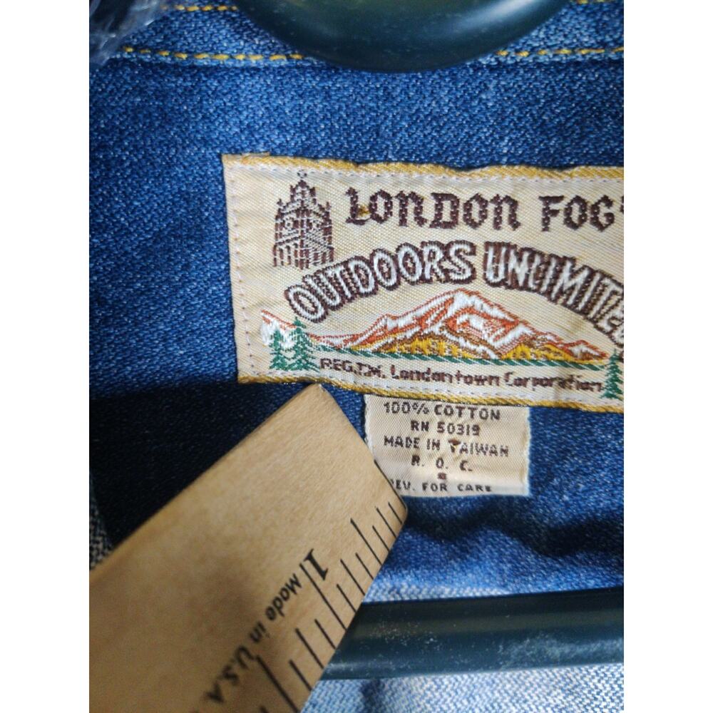 Vintage London Fog Denim Shirt Womens Small Outdoors Unlimited Studded Corduroy - Picture 9 of 14